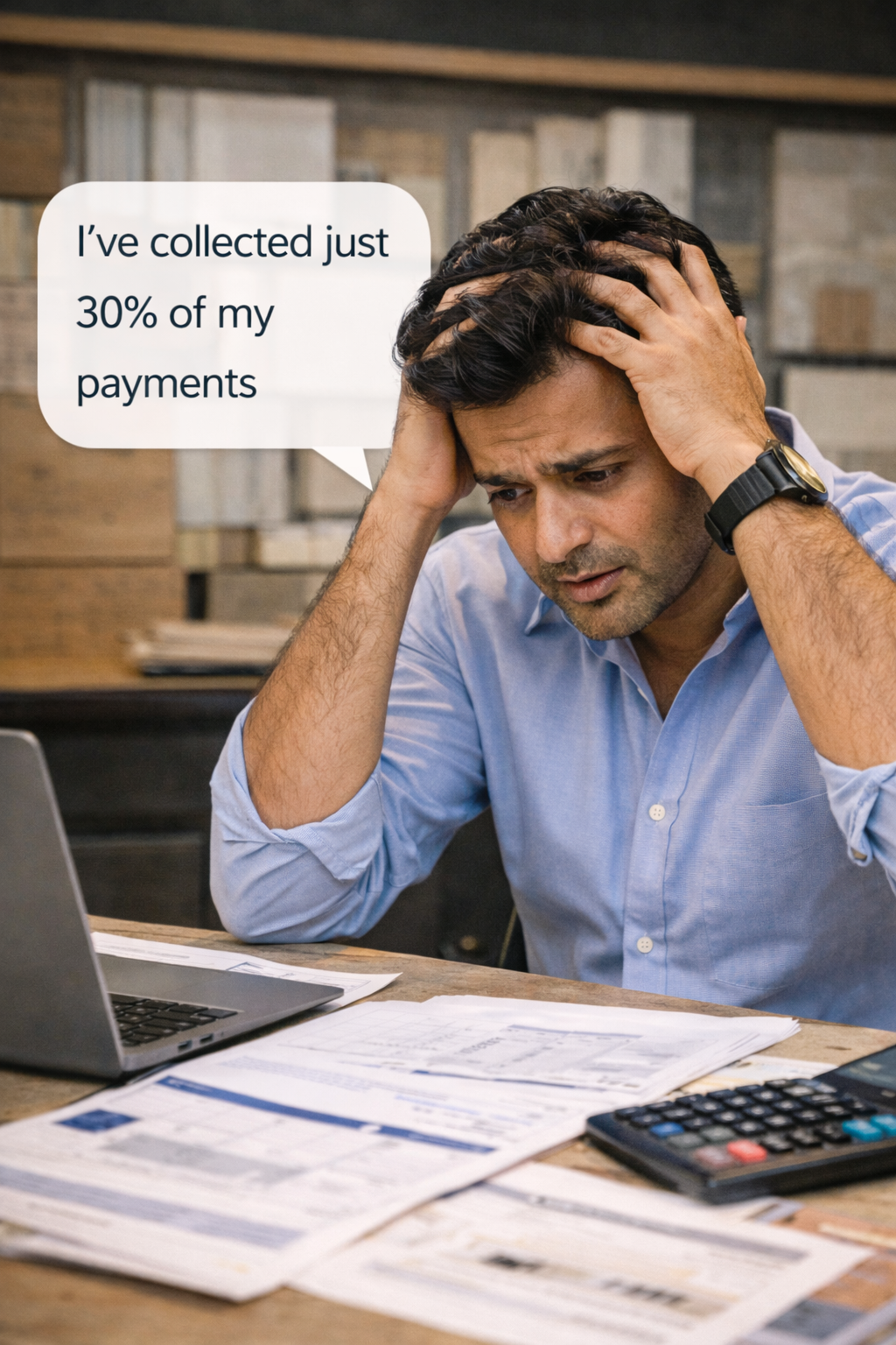 Client paid 30 percent – will pay next week