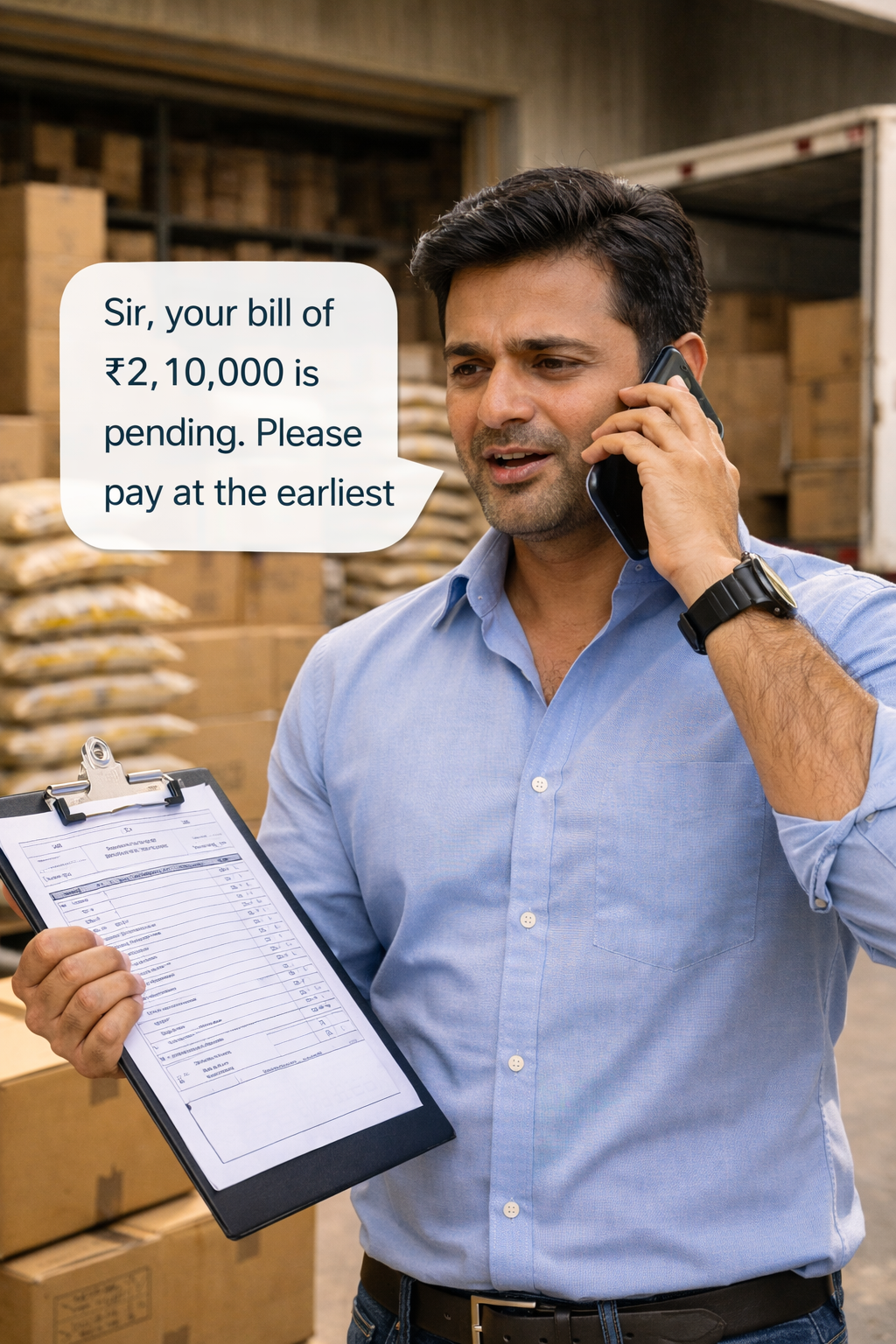 Delivery done, bill sent – payment pending
